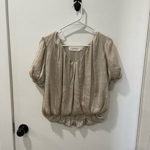 Tan soft bubble blouse. Size medium. ASTR brand.